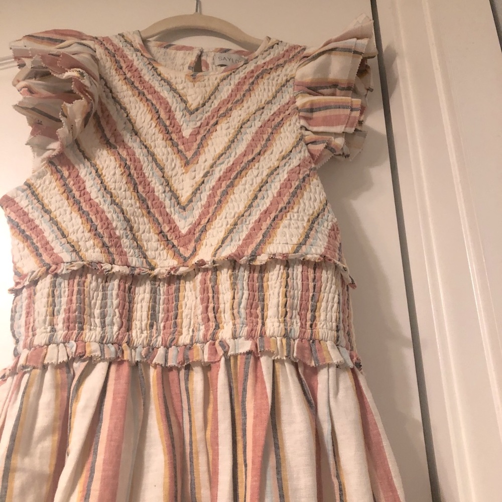 Saylor ruffle cap sleeve dress